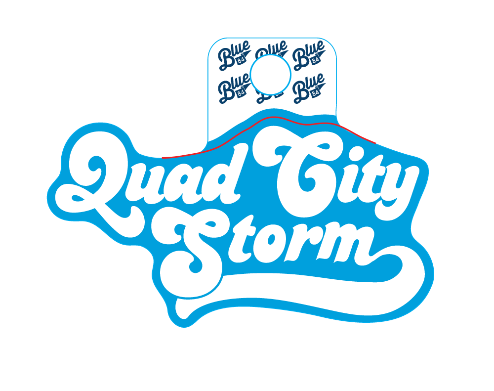 Cursive Quad City Storm Sticker