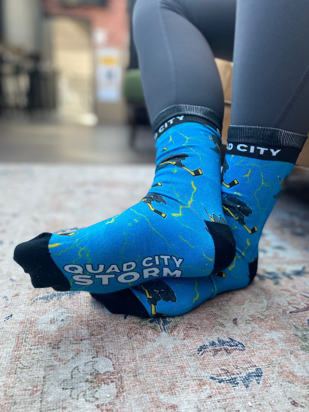 Blue Twisty Socks