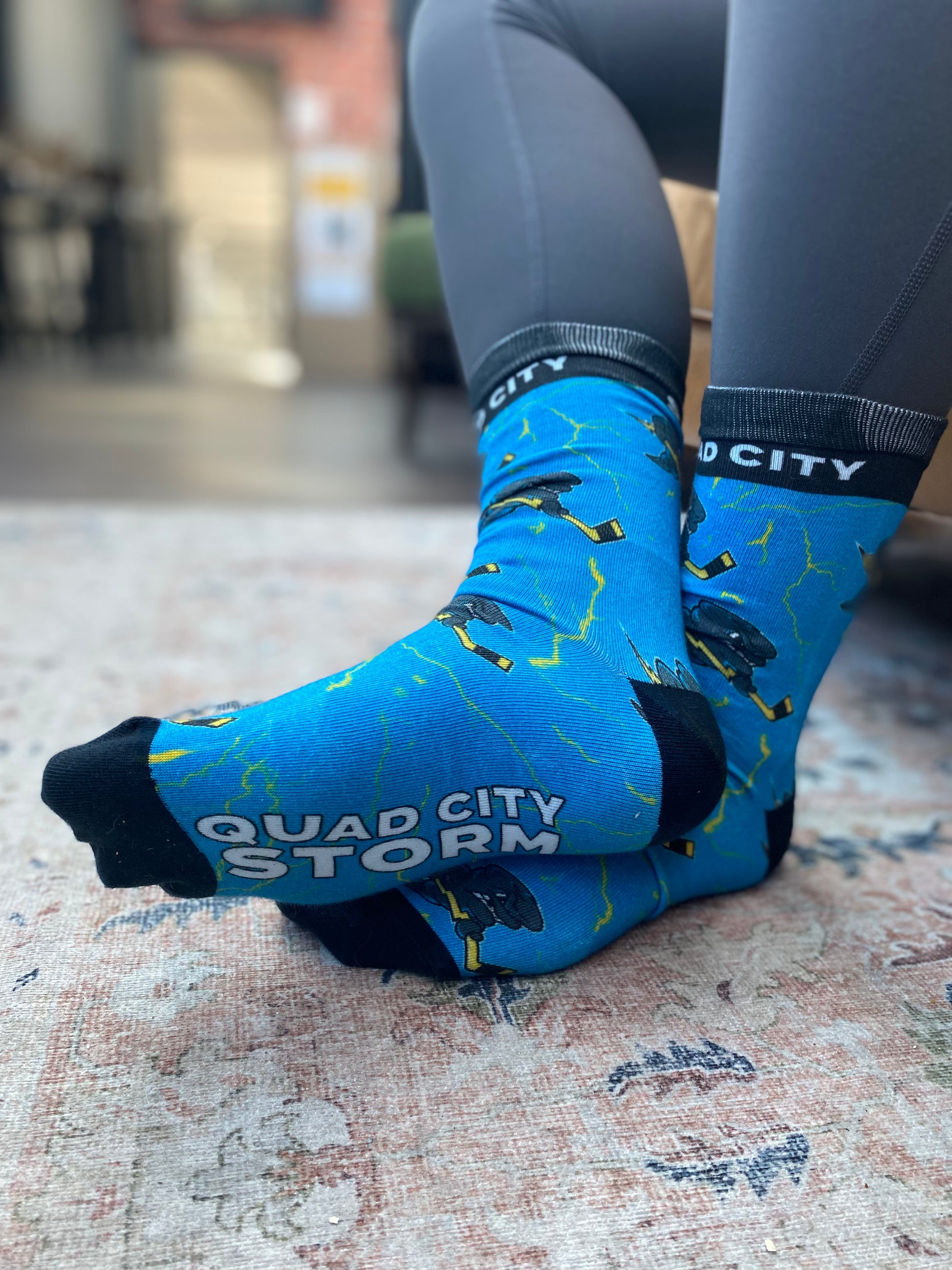 Blue Twisty Socks