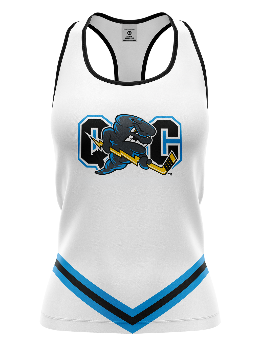 Quad City Storm White Women's Racerback Hockey Tank
