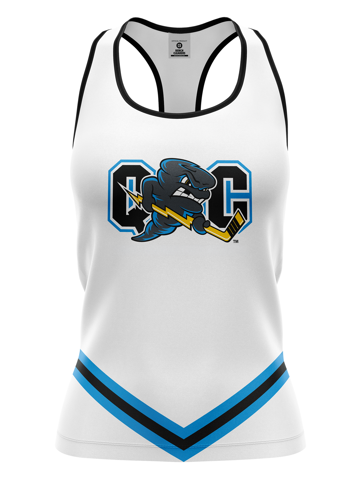Quad City Storm White Women's Racerback Hockey Tank