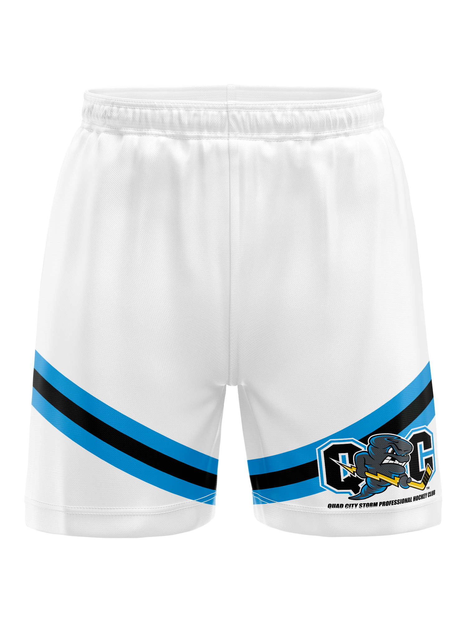 Quad City Storm White Hockey Shorts
