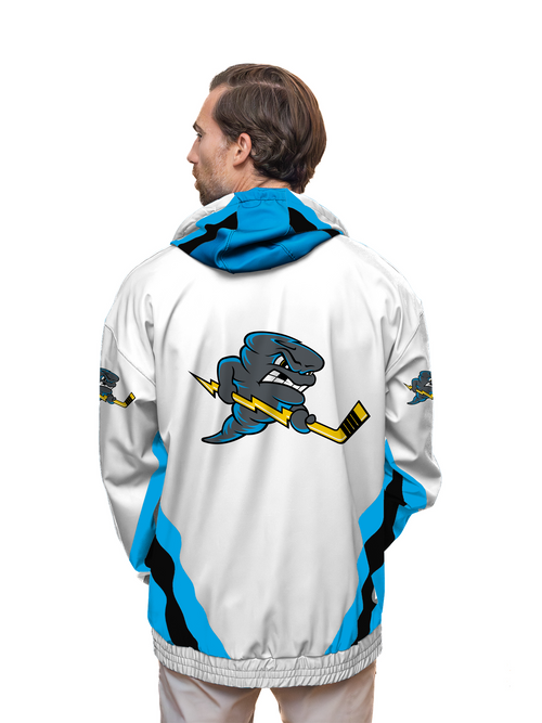 Quad City Storm White Hockey Windbreaker
