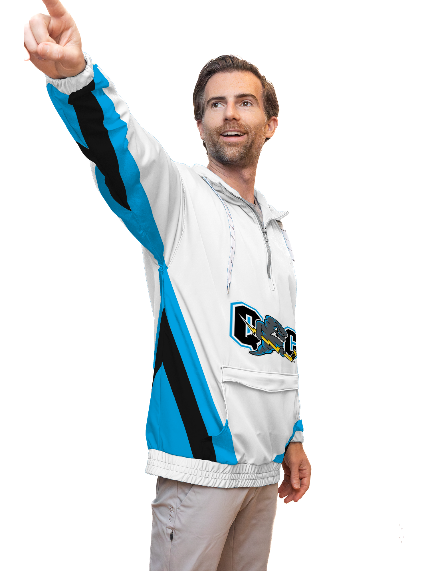 Quad City Storm White Hockey Windbreaker